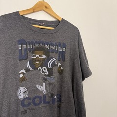 Vintage 80s Eric Dickerson Colts NFL Salem Sportswear Caricature Tee Shirt Gray