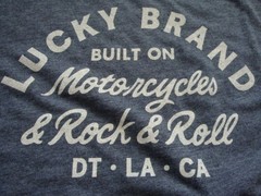 NWT Men Lucky Brand Gray Short Sleeve Crew Neck T-Shirt Motorcycle Graphic XL