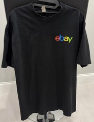 Men’s eBay Open Swag Black T-Shirt Size Medium M Logo Shrink Free Vicente