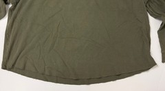 Distressed Waffle-Knit Shirt Men XXL Boxy Grunge Minimal Olive Midweight Vintage