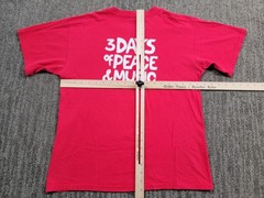 Vintage Y2K 2000 Woodstock Music Festival T-shirt Red Peace Men Medium Hippie