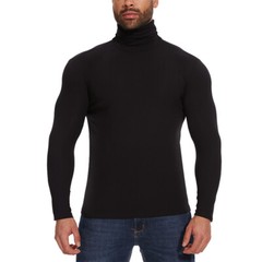 Men High-Neck Mock Turtleneck Ultra-Soft Undershirt Top Long Sleeve Pullover