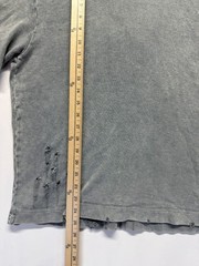 Zara T Shirt Mens Small Heather Gray Ribbed Knit Distressed Crew Neck Casual