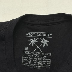 Riot Society Shirt Mens XL Black Skeleton Flamingo Welcome To Paradise Tee