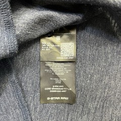 G-Star Raw Henley Shirt Mens XXL Blue Long Sleeve Knit Pattern Logo Buttons