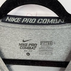 Nike long sleeve shirt dri fit grey silver Pro Combat Men’s Long Sleeve Gray Tee