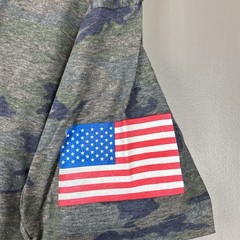 LAT Apparel Mens Small Camo Folds of Honor Graphic T-Shirt Americas Heroes