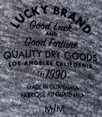 Lucky Brand TOO TOUGH TO DIE T-Shirt/ Men’s (M) Gray Poly Tri-Blend