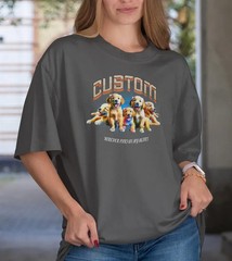 Custom Pet Portrait Comfort Tee Personalized Dog Cat Memorial Gift Shirt