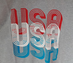 USA T-Shirt Men’s Size Medium “USA” Gilden Gray Red White Blue New Without Tags