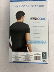 32 Degrees Cool Men’s T-Shirt 3 Pack Quick Dry Stretch Crew Neck New Black