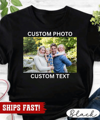 Custom Photo Shirt, Personalized T-Shirt, Family Picture Tee, Logo Image Shirts