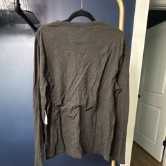 Banana Republic Vintage Tee Men’s Gray Solid Long Sleeve Crew Neck T-Shirt L