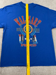 Vintage 1991 Walmart T-Shirt Adult XL Royal Blue Single Stitch Made in USA Proud