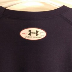 Under Armour tshirt mesn M Medium navy blue long sleeve crew neck stretch