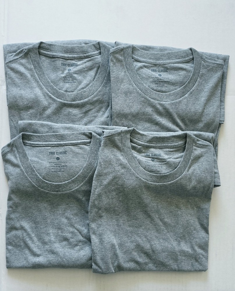 True Classic – Crew Neck – Short Sleeve T-Shirt – Heather Grey – XL – 4 Pack