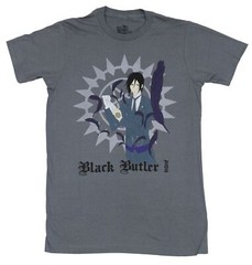 Black Butler Mens T-Shirt – Sebastian Removing Glove Amongst Feathers