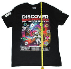 Private Label Space Shuttle Raised Emblems Short Sleeve Black T-Shirt Men’s Sz L