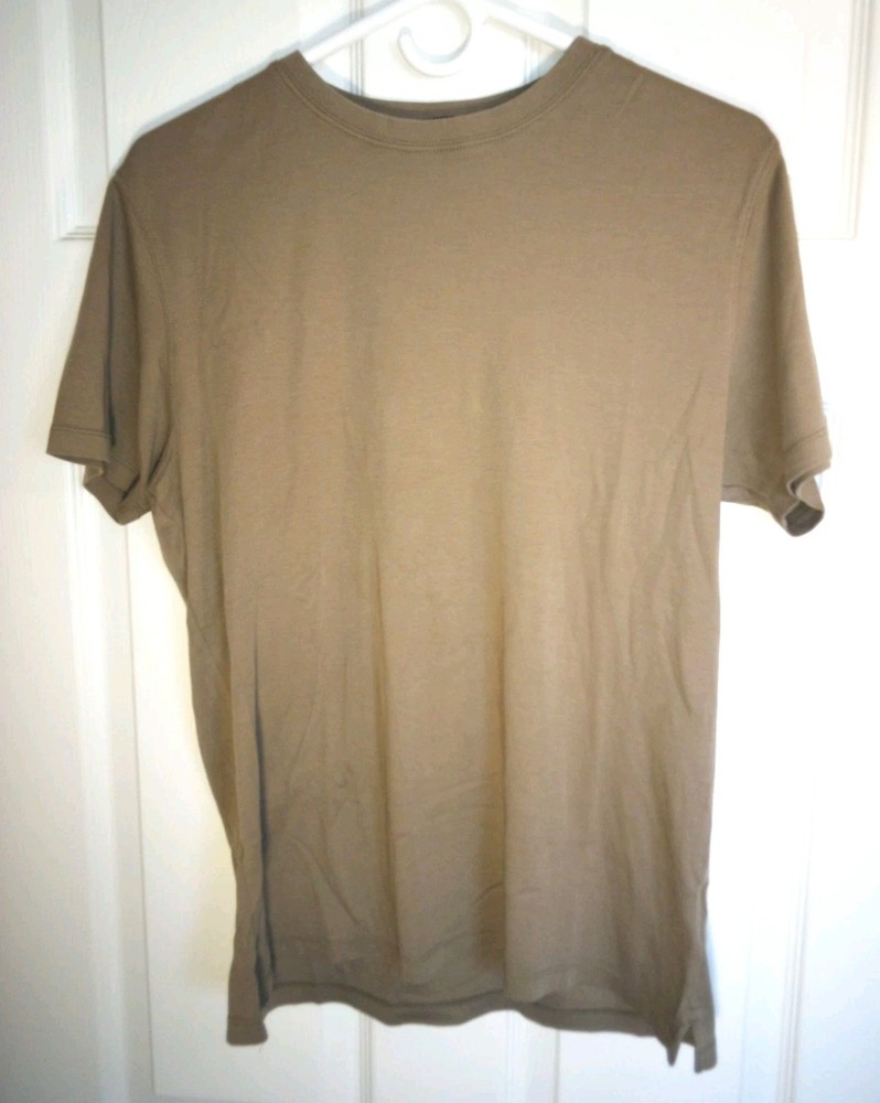 Robert Barakett Mens Sahara Beige Short Sleeve T-Shirt Size M 100% Pima Cotton