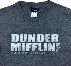 Dunder Mifflin, Inc. Paper Company The Office T-shirt Size Small 50/50 Dk. Gray
