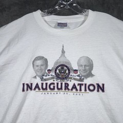 Vintage George W. Bush Cheney 2001 Inauguration T Shirt Size XXL Single Stitch