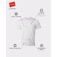 Hanes® Ultimate®Men’s 4-Pack X-Temp BREATHABLE Mesh Crew-neck Tee “TAGLESS®