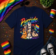 Purride Rainbow Cats Shirt, LGBTQ Pride Cat Lover Tee, Gay Pride Rainbow Flag