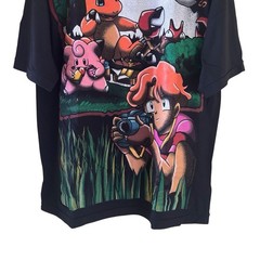 Pokemon Pocket Monsters Alakazam 141 Faded Black T-Shirt Nostal Tag Size XL