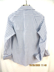 MICHAEL KORS NON IRON 100% Cotton SZ 161/2 (34-35) Men’s White Blue Dress Shirt