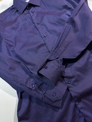 Eton Contemporary Fit Shirt Purple Micro Pattern Textured Cotton Size 40/15 3/4