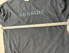SEASIDE BEACH Florida Mens Large LS T-Shirt Dk Navy Blue Cotton Resort