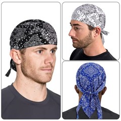 3 Pcs Breathable Skull Cap Bandana Hat Helmet Liner Beanie For Men Skullcap