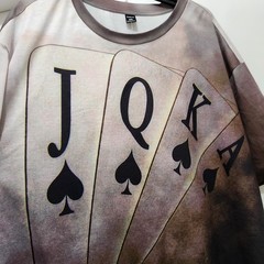 Mens 5XL Shein Poker Cards Full Print T-Shirt Short Sleeve