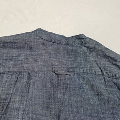 Banana Republic Henley Shirt Mens M 100% Cotton Pocket Button Up Chambray Denim
