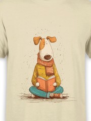 Bookish Pup Dog T-Shirt | Unisex