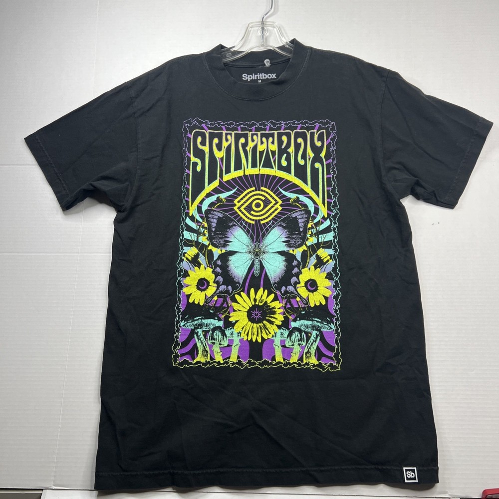 Spiritbox Graphic T-Shirt , Black Yellow And Purple, Butterfly Size M
