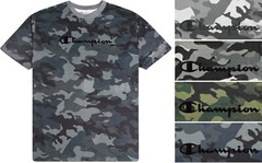Champion Men’s T-Shirt All Over Camouflage Big & Tall Flocked Logo Crew Neck Tee