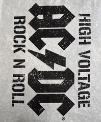 AC/DC T Shirt Medium Unisex Gray Wash Graphic Print Band Tee High Voltage NWOT