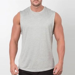 Mens Cotton Sleeveless T Shirt Tank Solid Blank Hot Summer Gym Cool Comfort