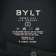Lot of 2 BYLT Drop Cut Button Henley Long Sleeve Shirt Navy Blue Size Small