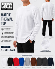 New PROCLUB Men’s Heavyweight THERMAL Top Long Sleeve Shirts Waffle Solid S-5XL