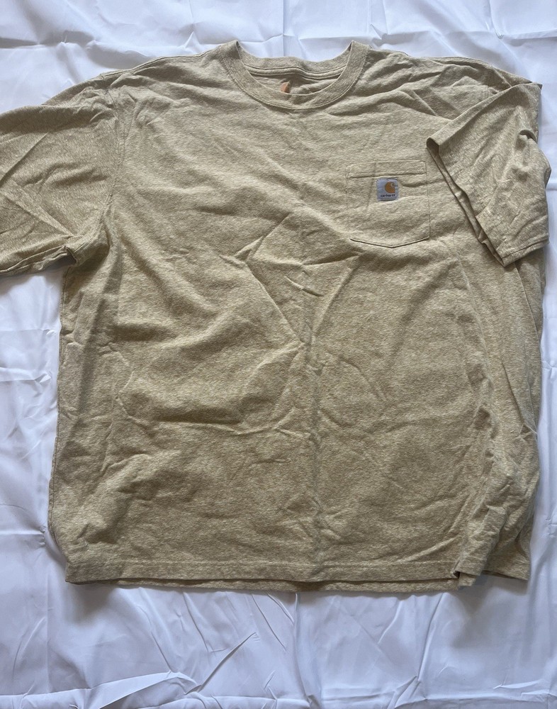 Carhartt Men’s 2XL Beige Original Fit Pocket T-Shirt Short Sleeve Crew Neck
