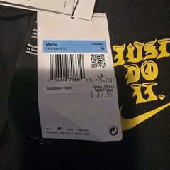 Nike Just Do It Black & Yellow Dri-Fit Medium T-Shirt Brand New W/tags