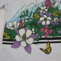 Vtg Hummingbird Habitat Nature T Shirt Mens Large Floral USA Tee Single Stitch