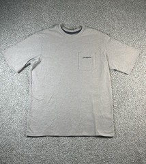Patagonia Responsibili T Shirt Men Small Gray Chest Pocket Crew Neck Regular Fit