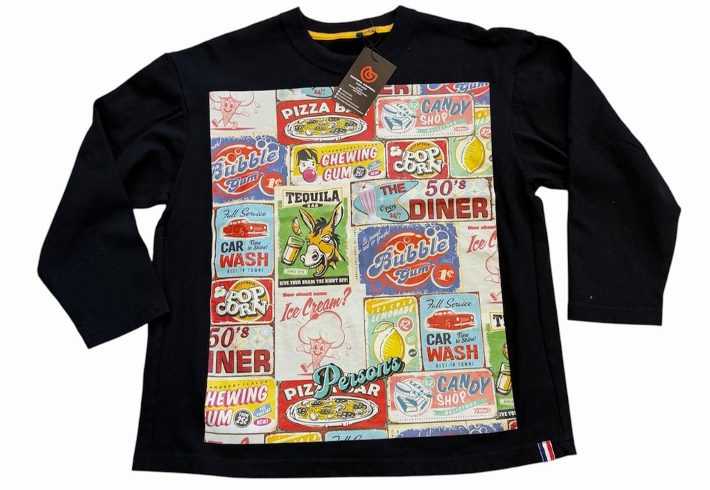 Nobuo Ikeda Japan Graphic Long Sleeve Shirt Pop Art Retro Print