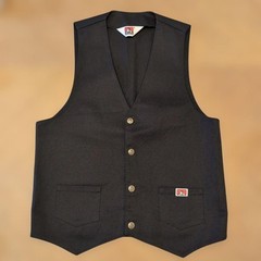 Ben Davis Black Vest S Button Front 2 Pockets Japan For 14Y+