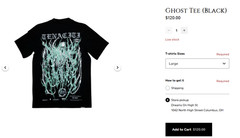 Tenaciti Studios T-Shirt Mens Large Black Ghost Graphic Distressed Streetwear