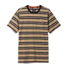Dark Seas Knit Pocket T-Shirt Bagby Black/Tobacco/Burnt Orange/White Size M NWT