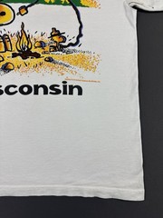 Rare Vintage 90s Peanuts Snoopy Wisconsin Outdoor Camping Bonfire Art Cartoon T
